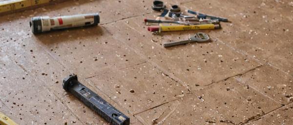 Professional subfloor preparation and leveling work
